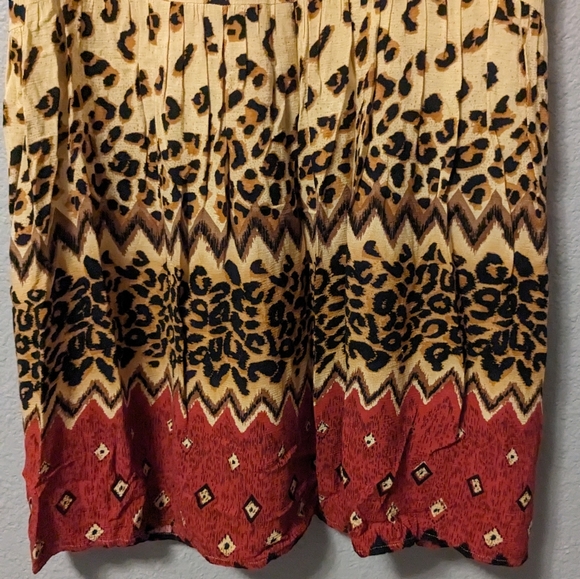 MinkPink Wild Things Mini Leopard Cheetah Boho Babydoll Dress Sz L - Picture 7 of 12